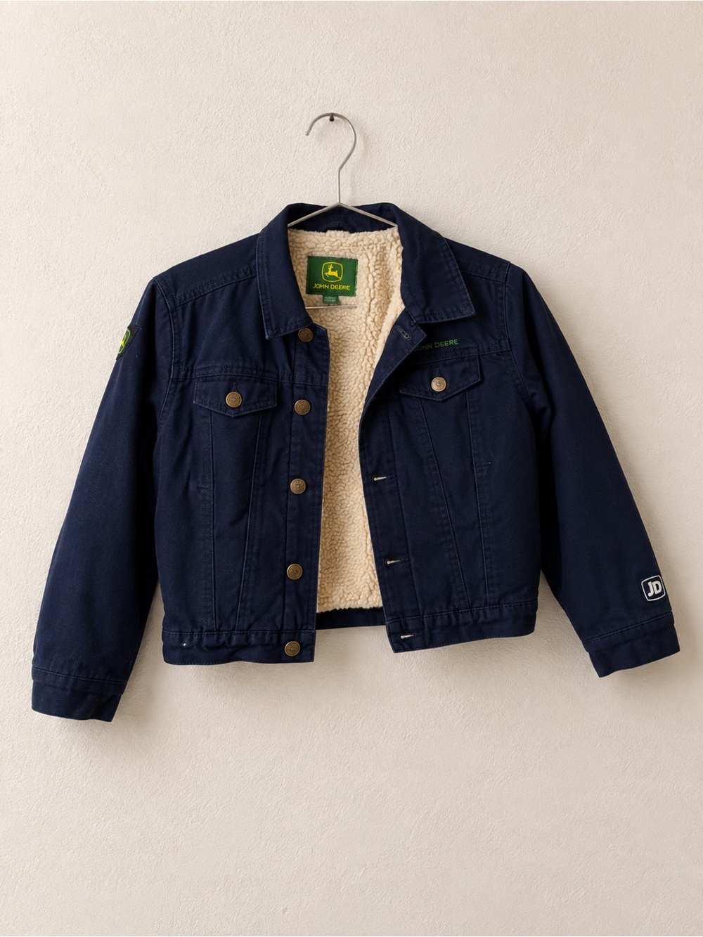 John Deere navy sherpa lined jacket